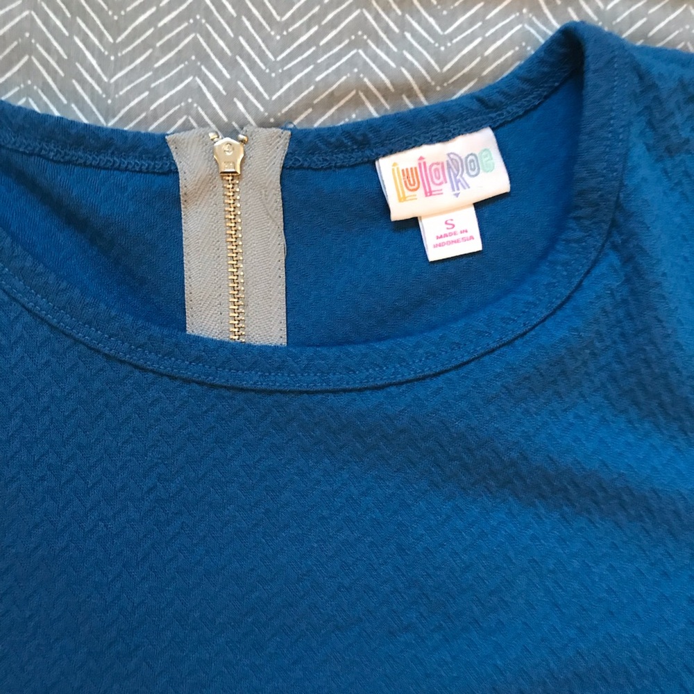 NWT LulaRoe Blue Short Sleeve A-Line Dress - Picture 3 of 4